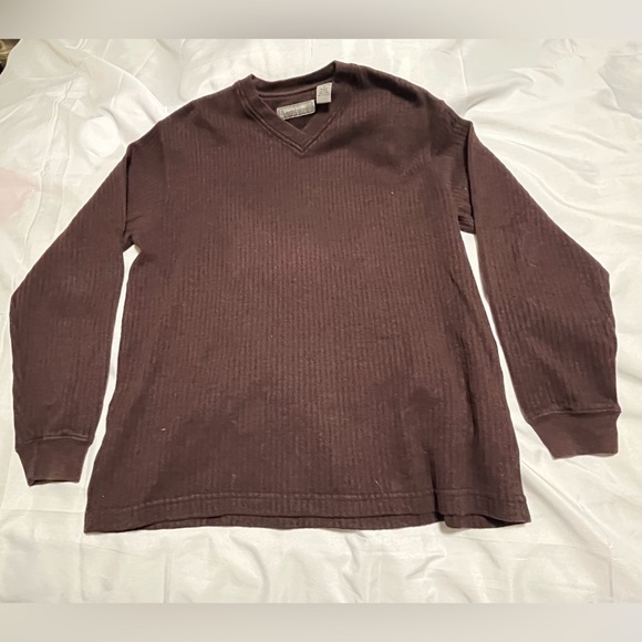 Pierre Cardin Other - Pierre Cardin Dark Brown V-Neck Sweater